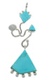 Southwestern Turquoise Silver Slide Pendant WX57889